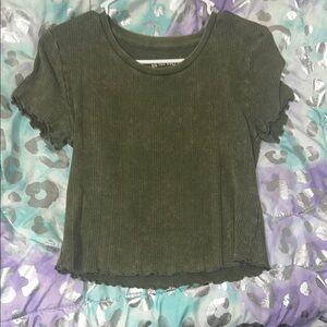 Olive Green Short Sleeve Kids Tee